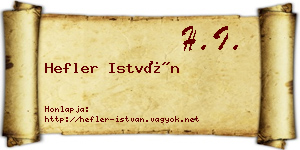 Hefler István névjegykártya